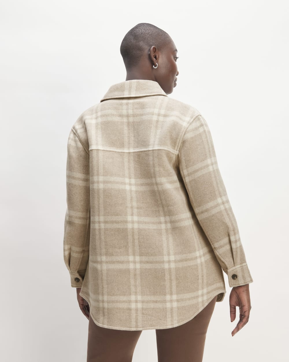 The Italian ReWool® Oversized Shirt Jacket | Taupe / Cream