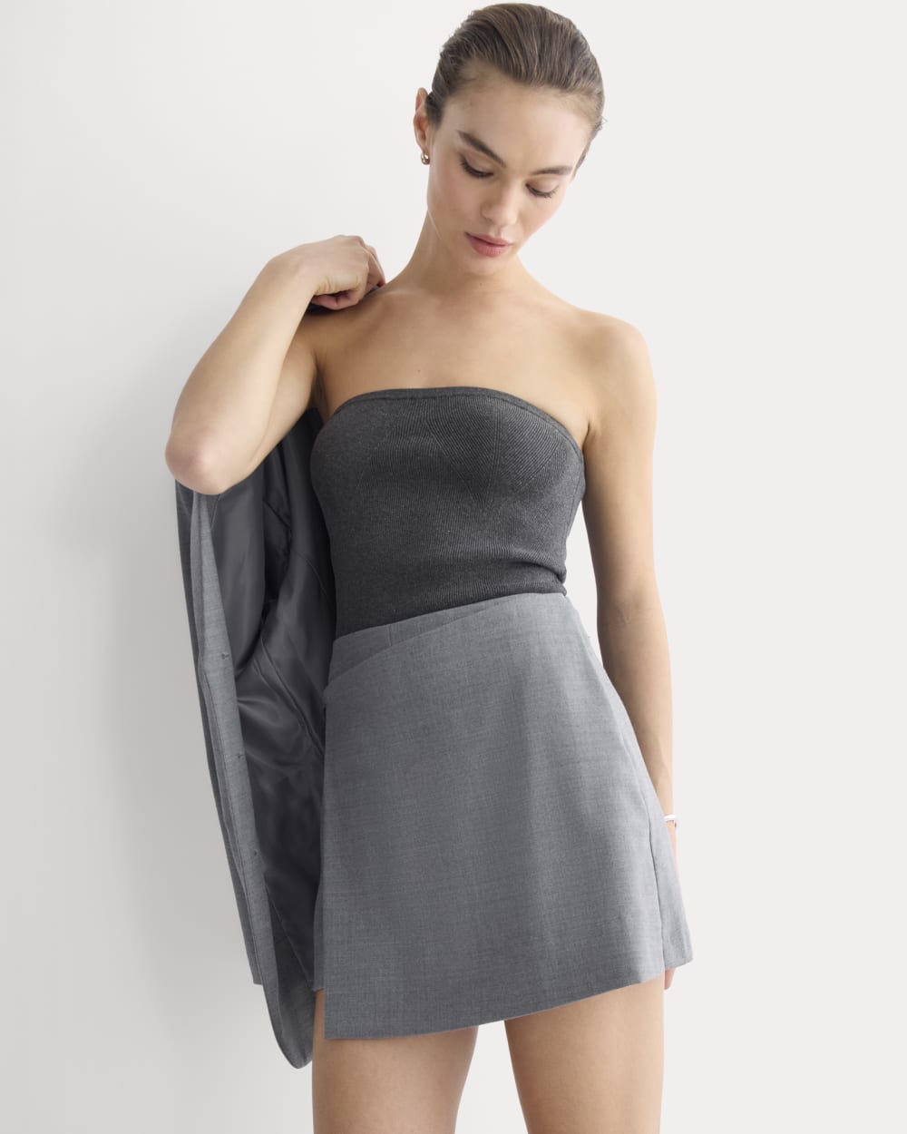 Knit Tube Top | Heathered Soot