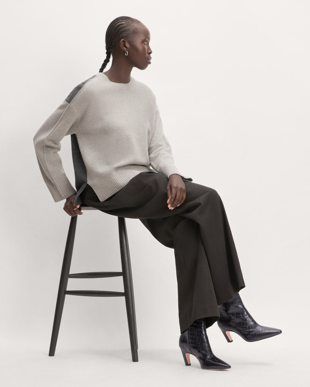 The Short Banana Boot | Black Crocodile