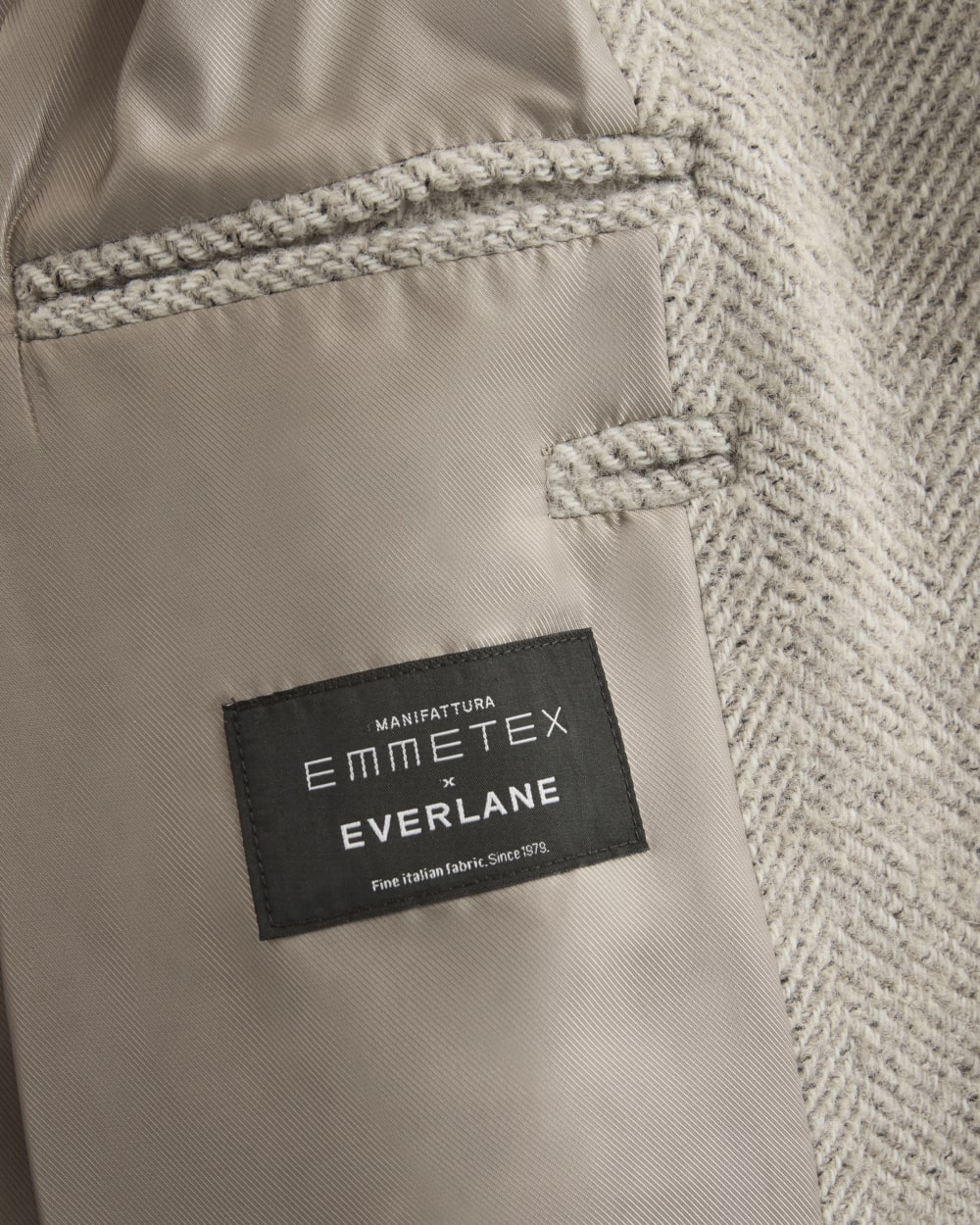 Italian Belted Overcoat | Taupe Herringbone