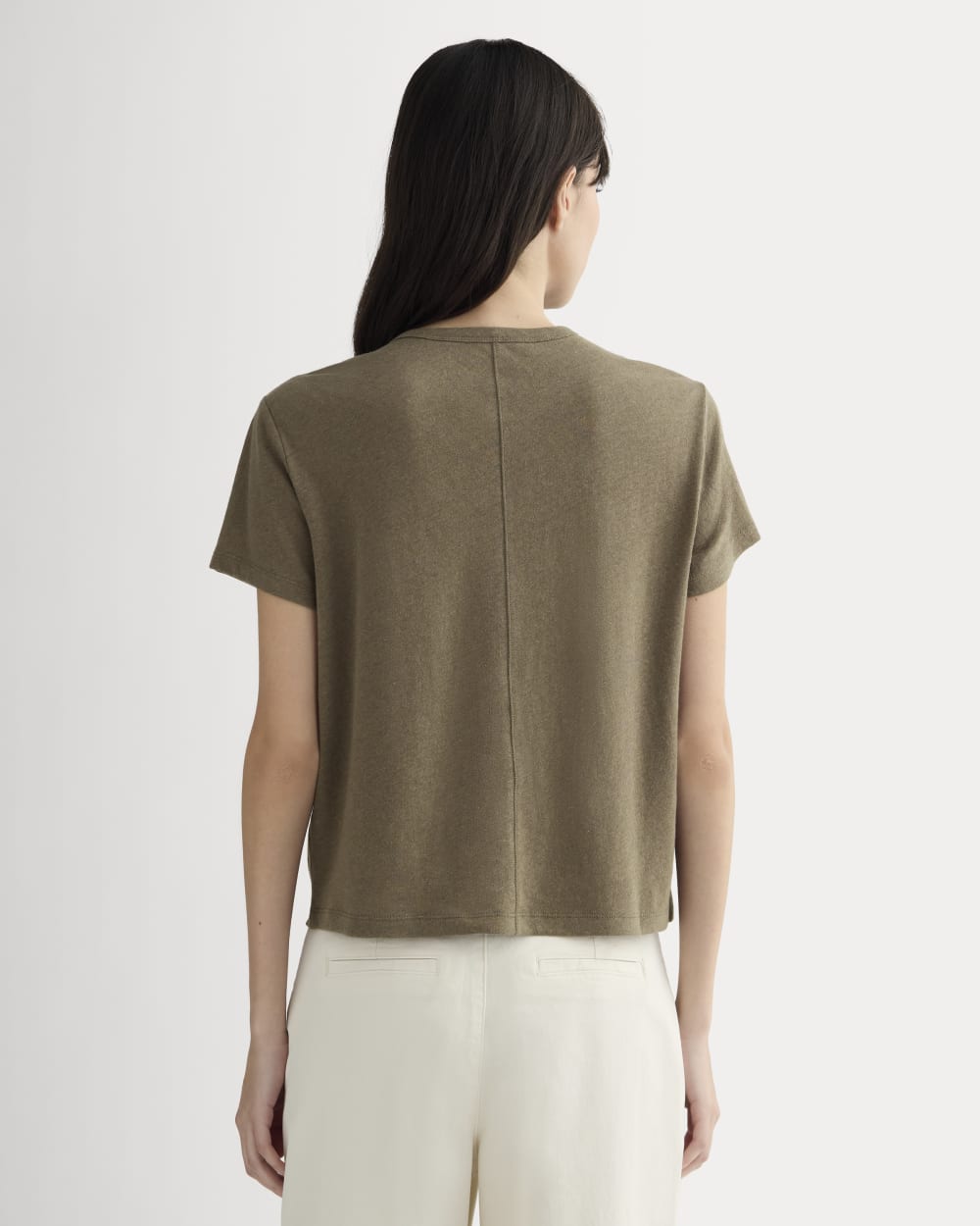 The Box-Cut Tee in Cotton Linen | Deep Taupe
