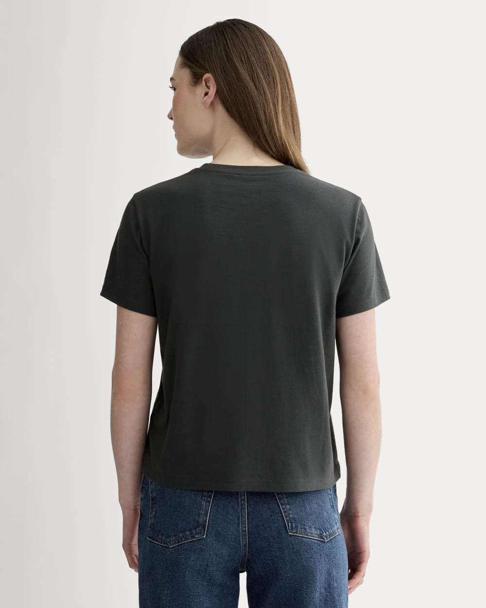 The Box-Cut Tee in Essential Cotton | Washed Black | Pocket
