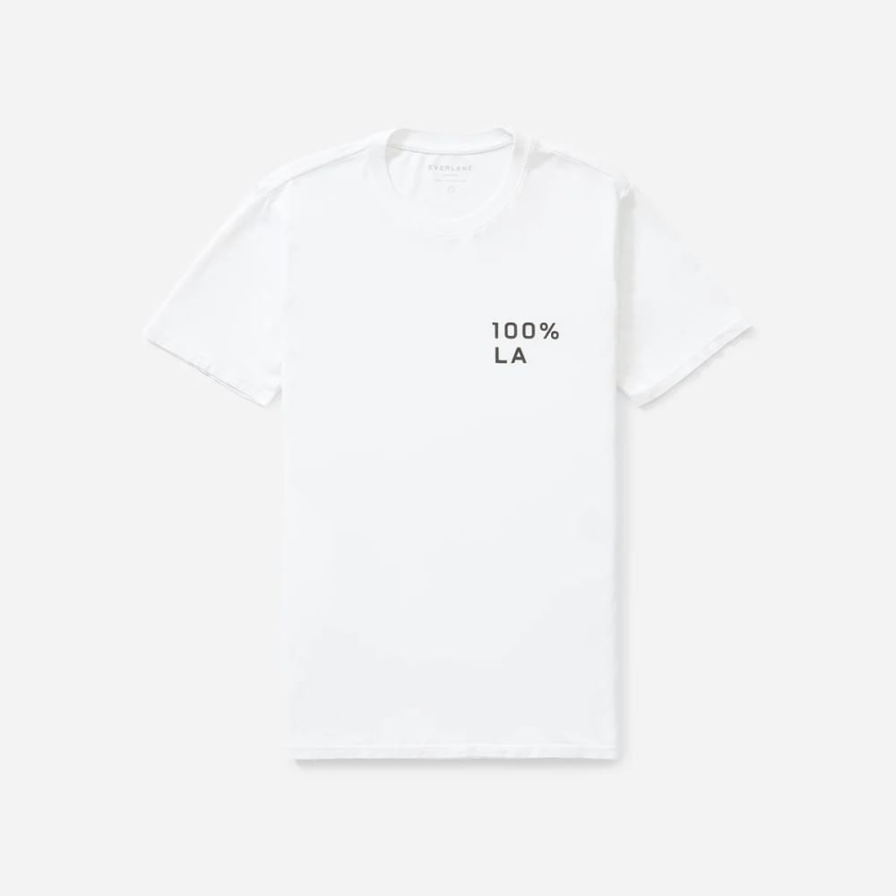 The 100% LA Cotton Box-Cut Tee | White / Black