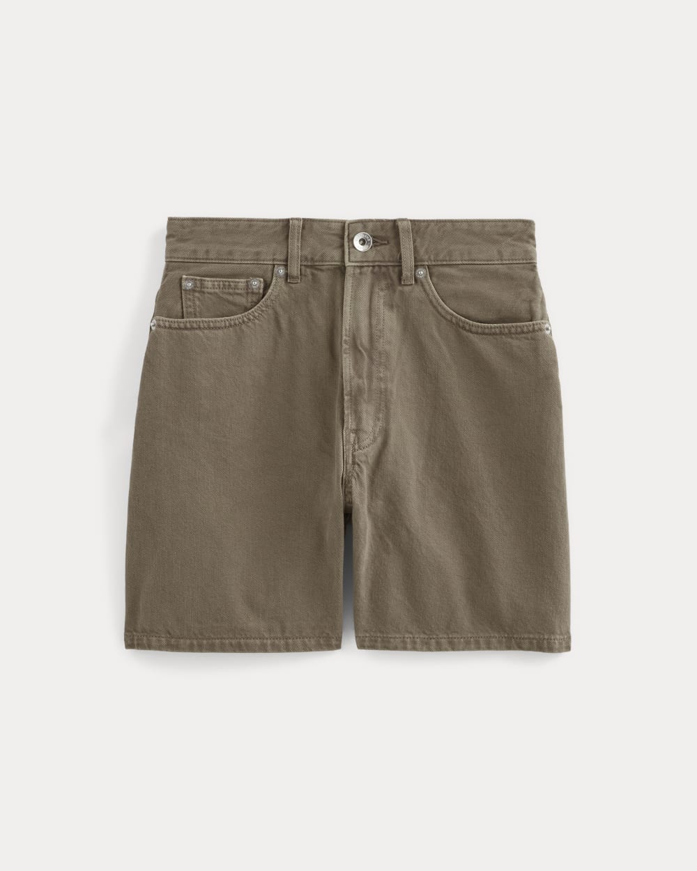 The A-Line Denim Short | Garment-Dyed Chocolate