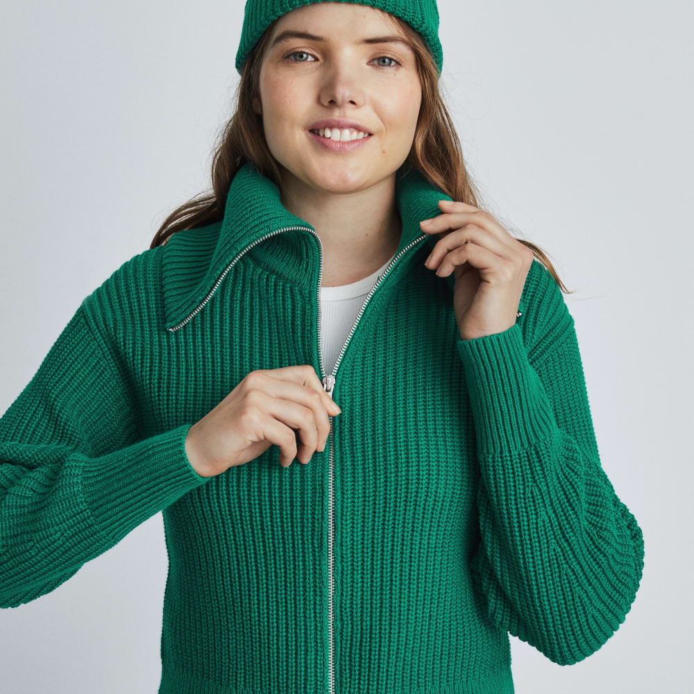 The Chunky Cardigan | Ultramarine Green