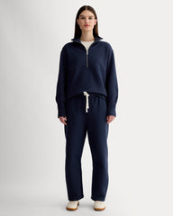 Luxe Fleece Barrel Sweatpant | Navy