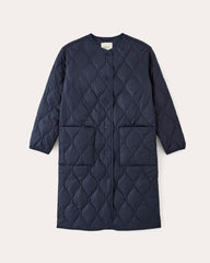 The Long Quilted Liner | Navy