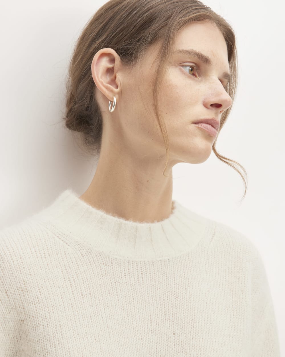 The Alpaca Cropped Crewneck Sweater | Snow