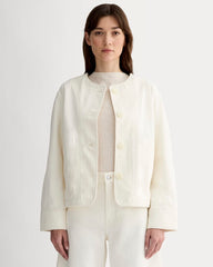 The Denim Barrel Jacket | Calico Ecru