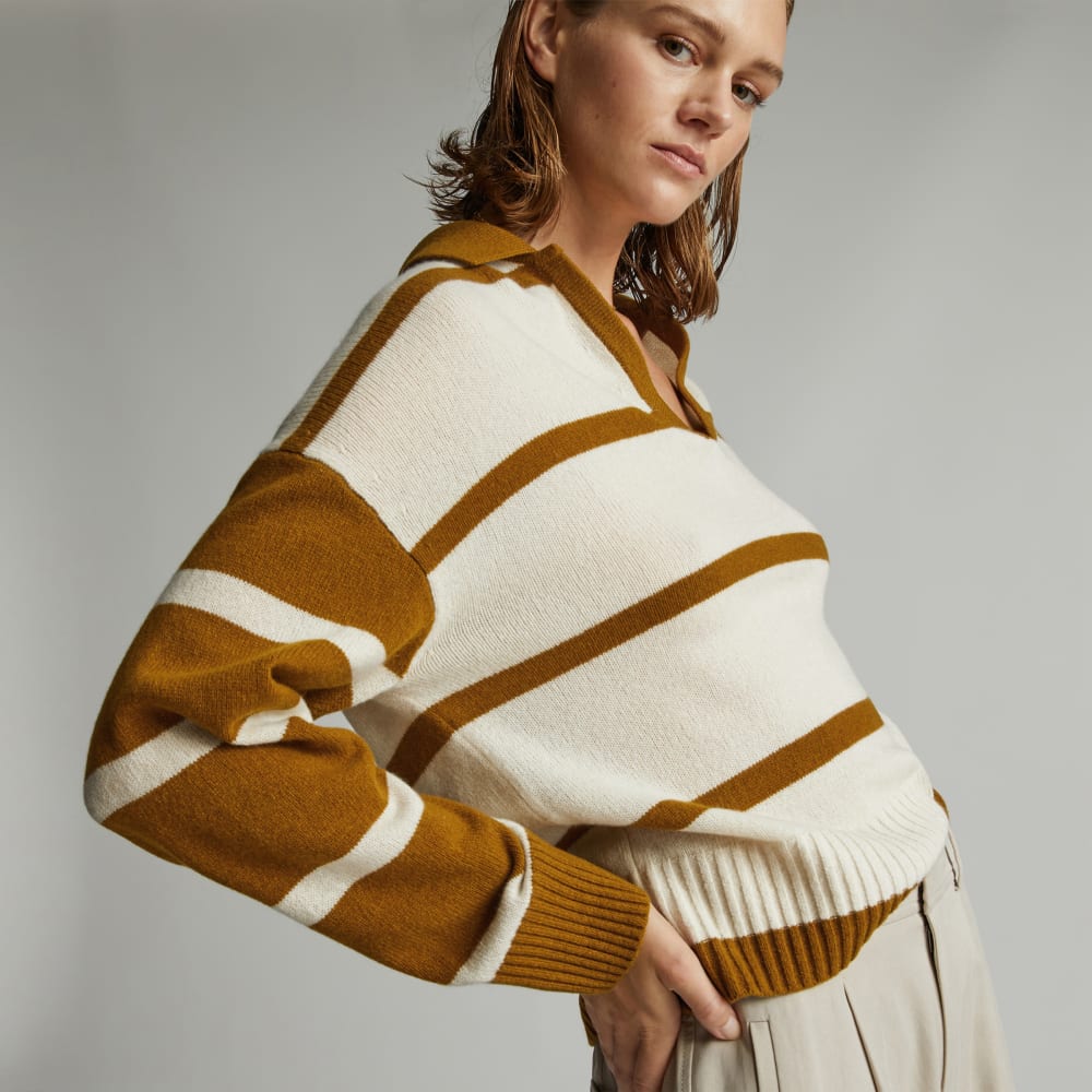 The Cashmere Polo | Bone / Tapenade