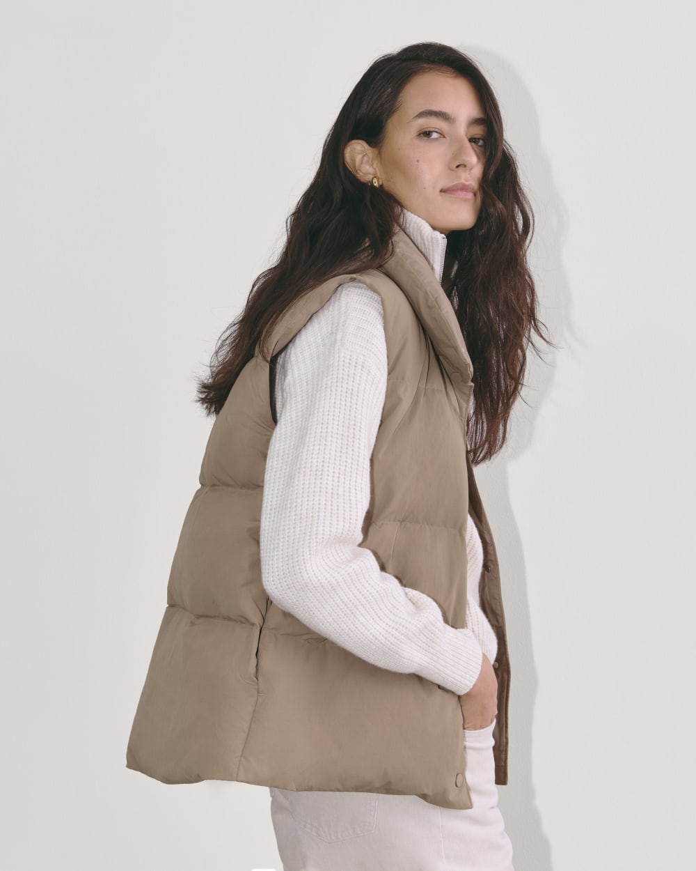 The Puffer Vest | Taupe Grey