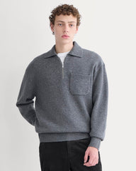 Luxe Merino Quarter-Zip Pullover | Heathered Charcoal