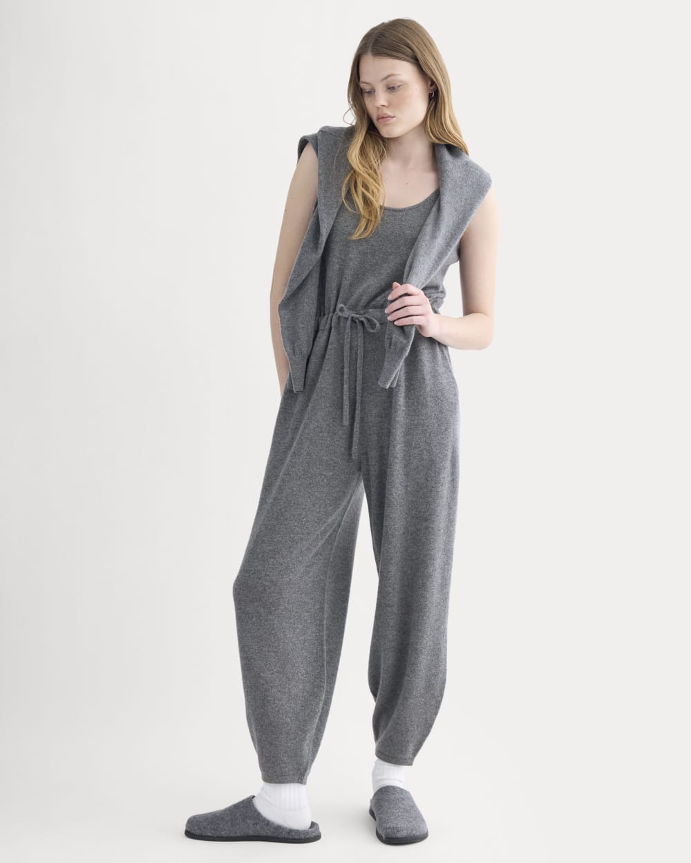 Cashmere Lounge Jumpsuit | Heather Charcoal