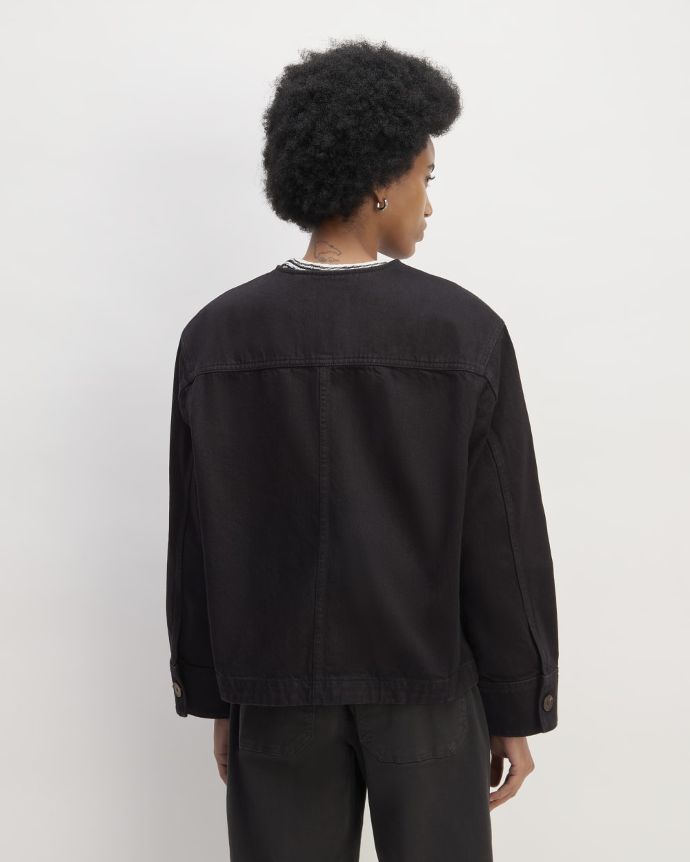 The Denim Barrel Jacket | Black