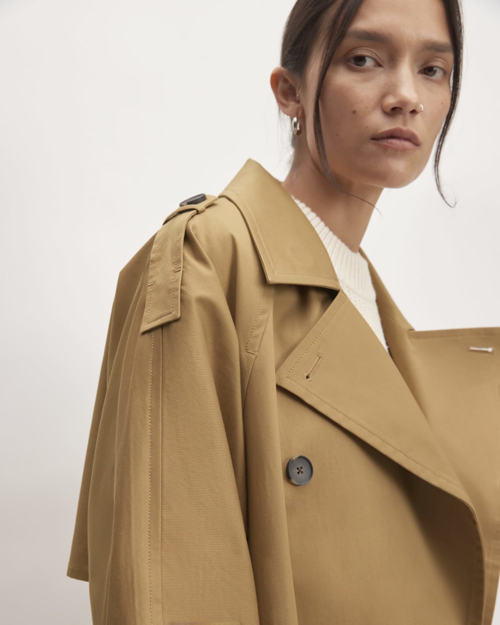 The Cotton Long Trench Coat | Toasted Coconut