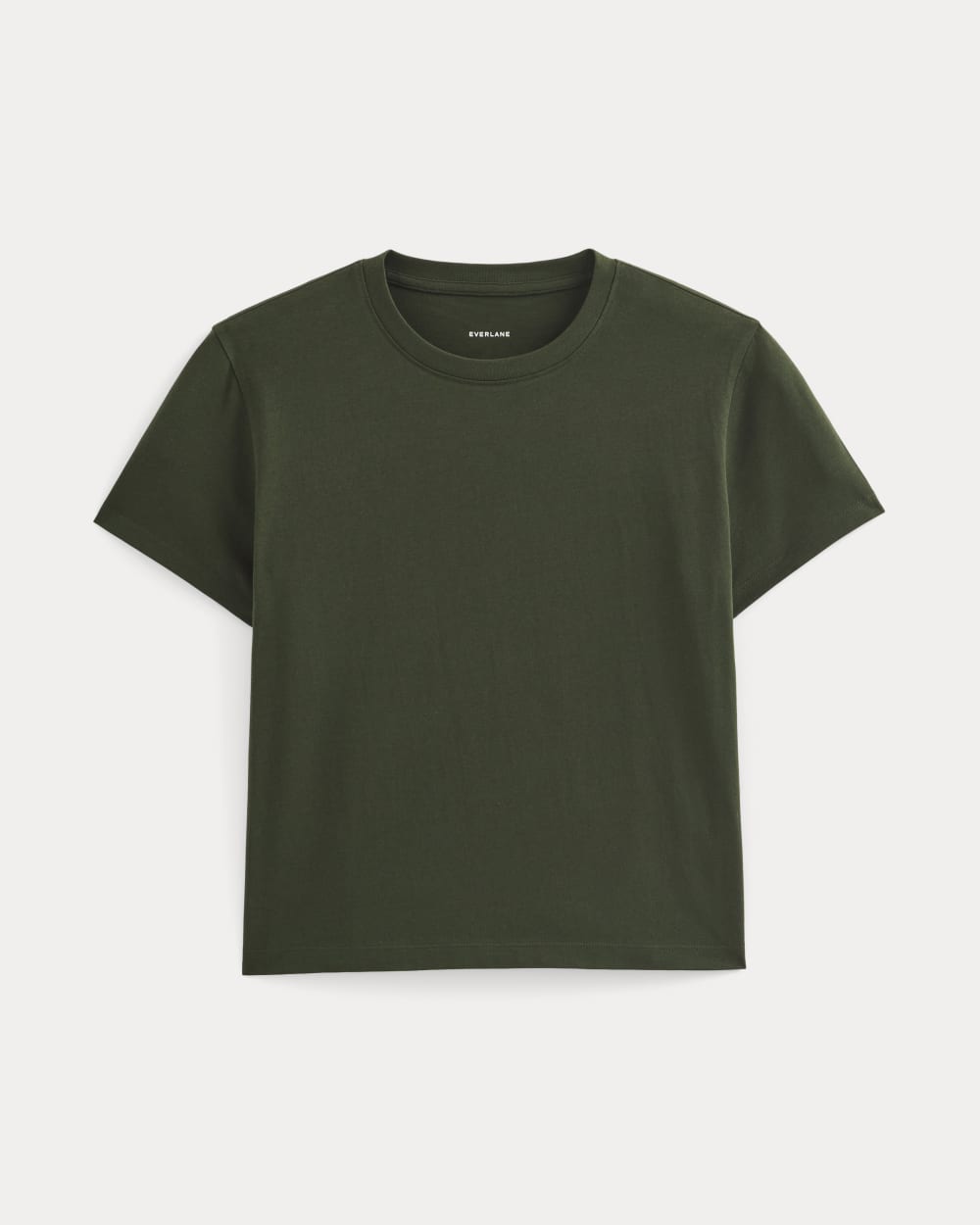 The Box-Cut Tee in Essential Cotton | Dark Green | No Pocket