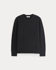 Midweight Cashmere Crew | Heathered Black
