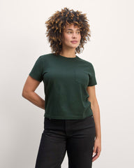 The Box-Cut Tee in Essential Cotton | Scarab | Pocket