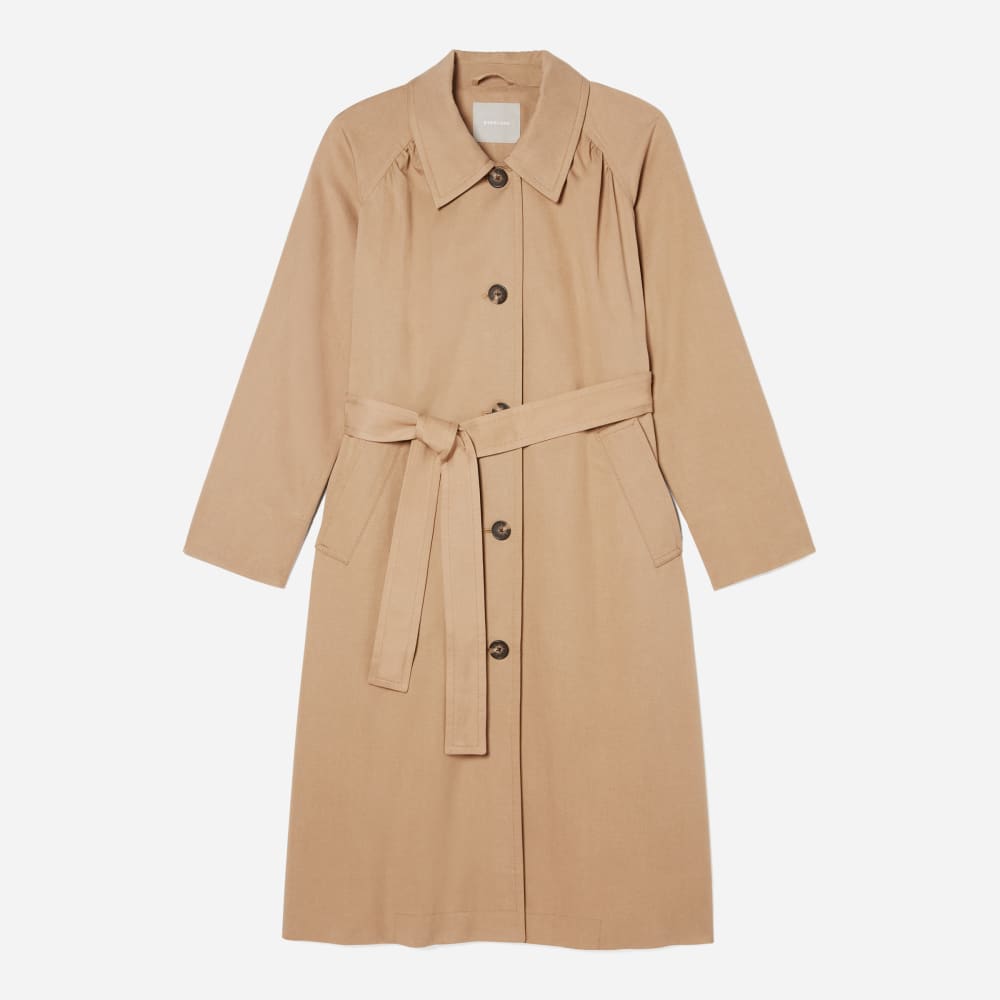 The Gathered Drape Trench | Ash Brown