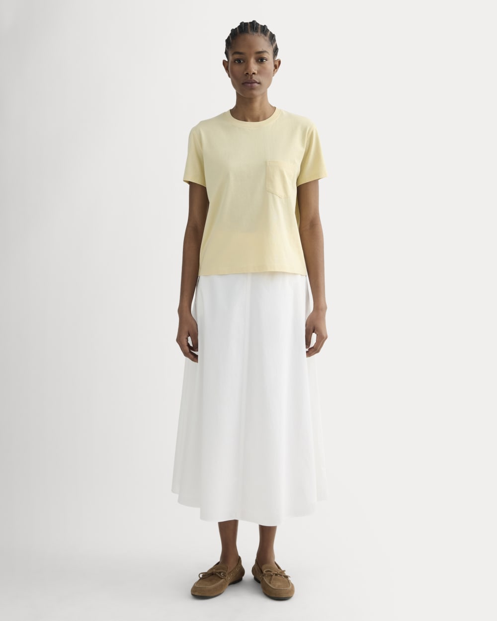 The Box-Cut Tee in Essential Cotton | Banana Crepe | Pocket