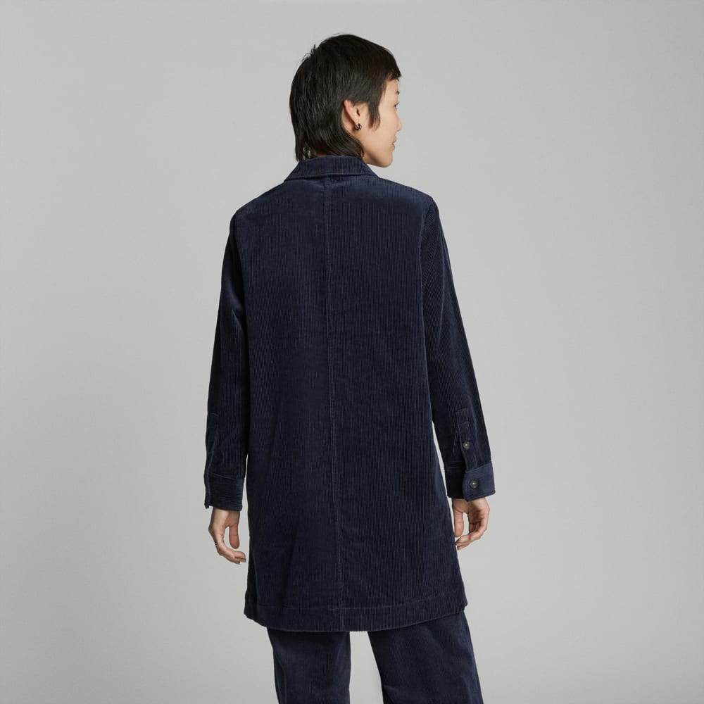 The Corduroy Long Shirt Jacket | Deep Navy