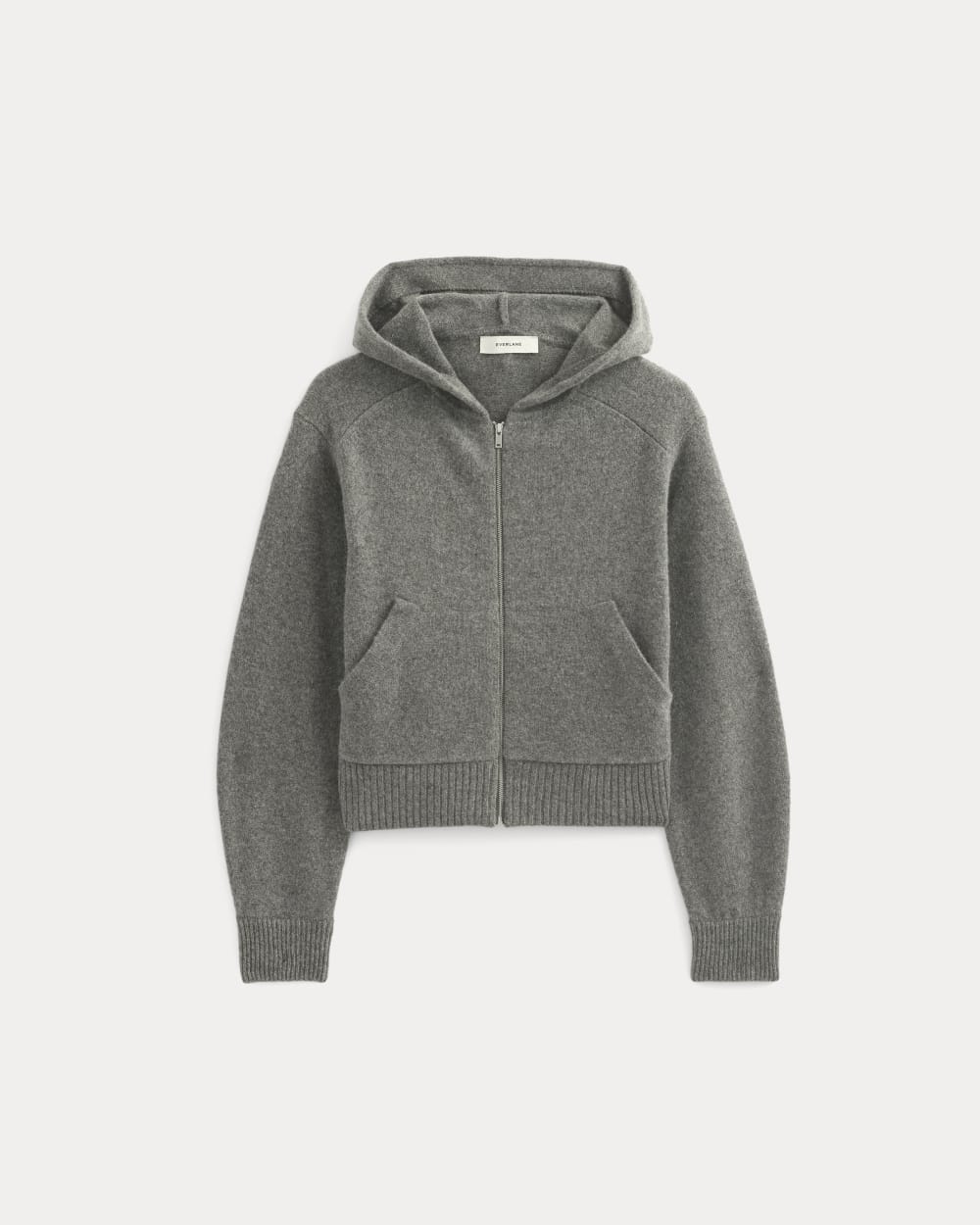Full-Zip Hoodie in Wool Cashmere | Heather Charcoal