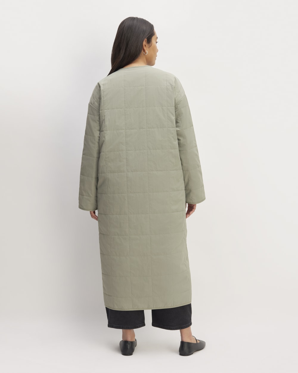 The ReNew Quilted Long Liner | Sage Green