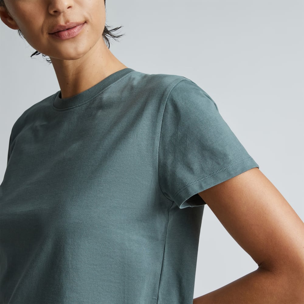The Box-Cut Tee in Essential Cotton | Green Balsam | No Pocket
