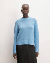 The Alpaca Cropped Crewneck Sweater | Heritage Blue