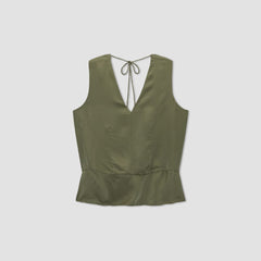 The Satin V-Neck Top | Kalamata