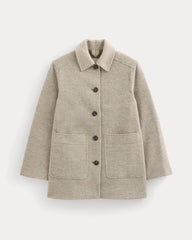 Italian Car Coat | Taupe Herringbone