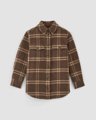 The Italian ReWool® Oversized Shirt Jacket | Brown / Camel