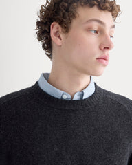 Midweight Cashmere Crew | Heathered Black