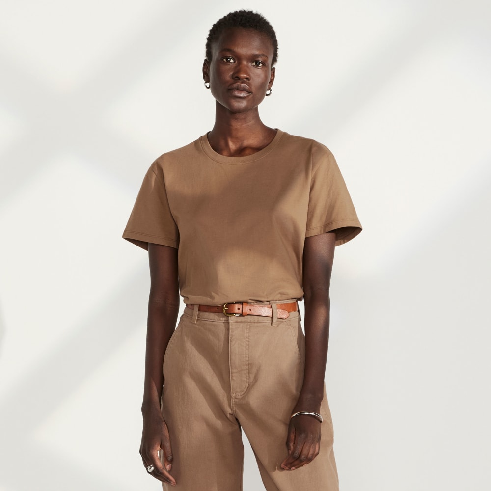 The Box-Cut Tee in Essential Cotton | Toasted Coconut | No Pocket