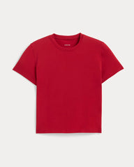 The Box-Cut Tee in Essential Cotton | Berry Red  | No Pocket