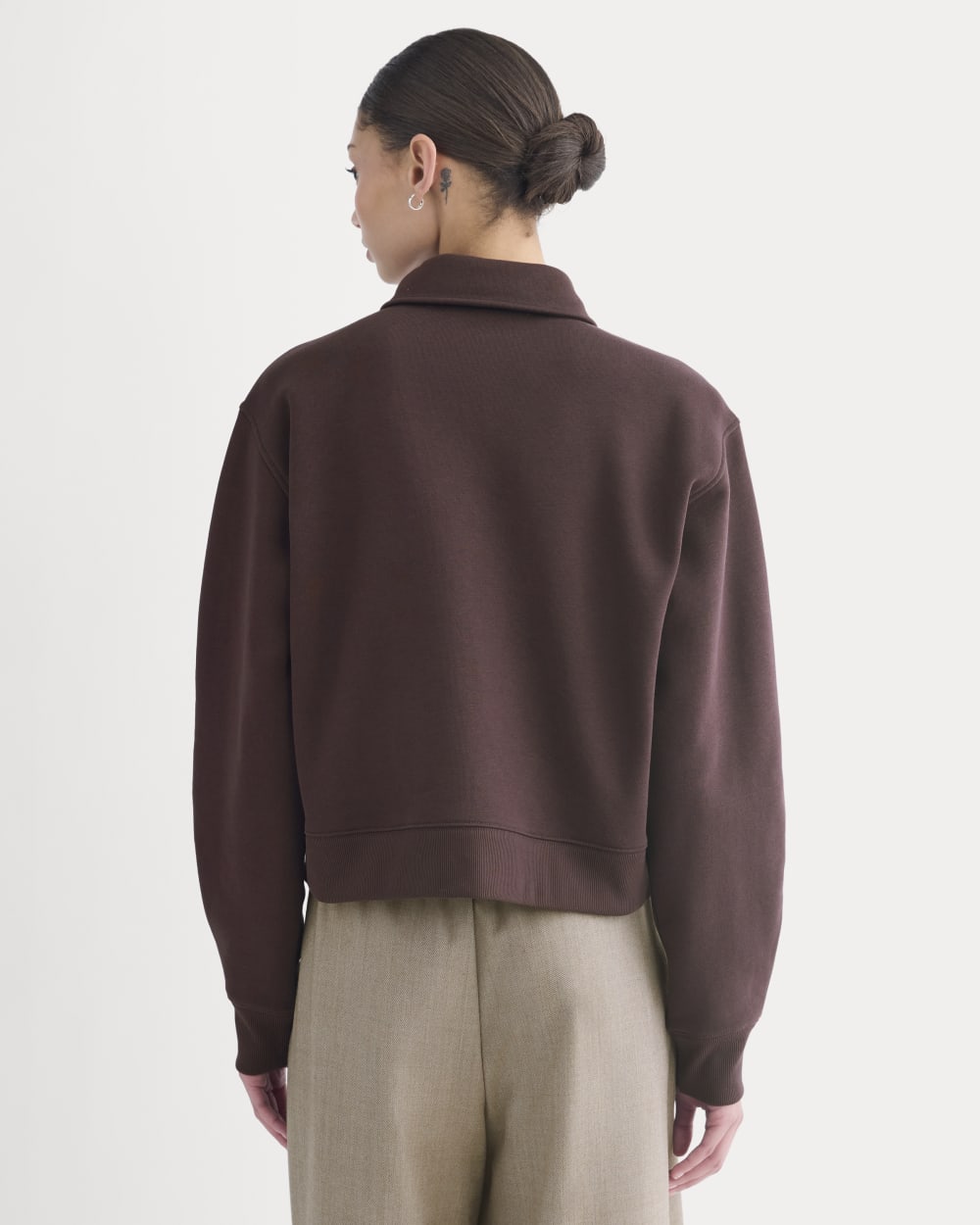 Luxe Fleece Zip Polo | Dark Chocolate