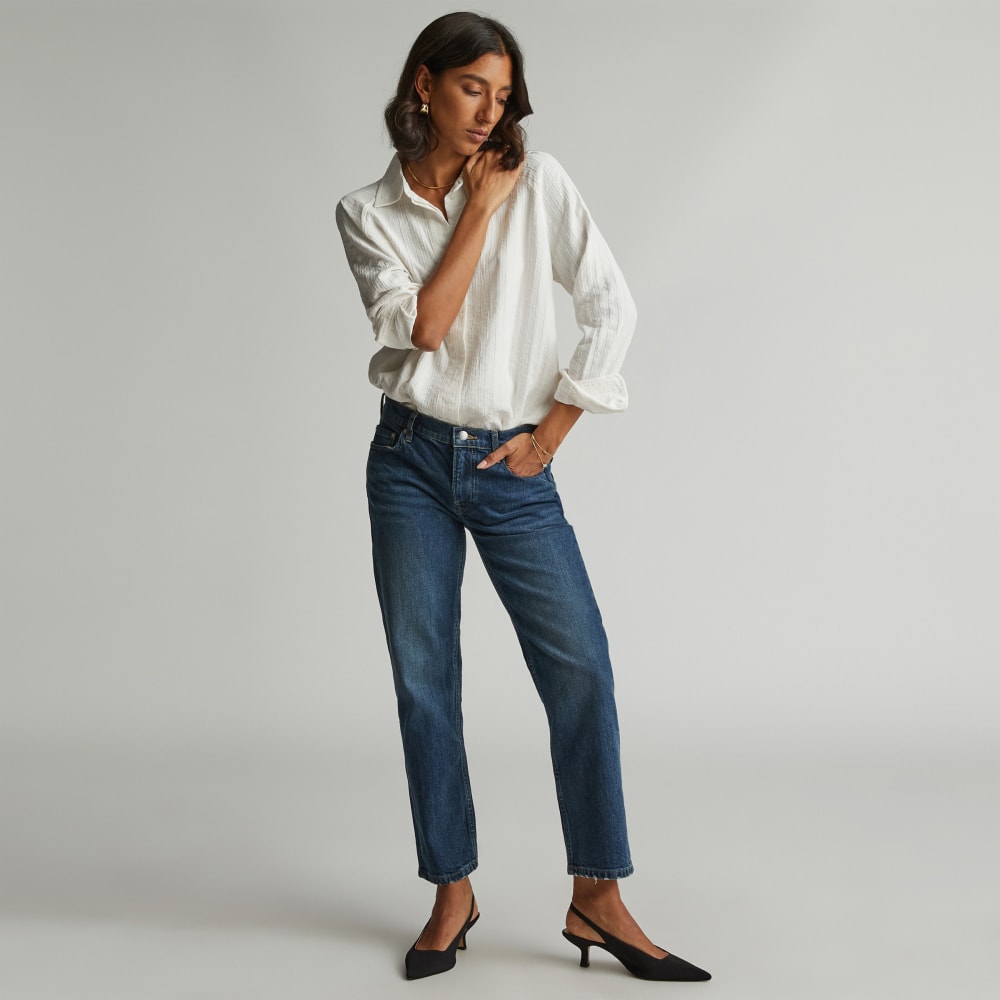 The Low-Rise Shortie Jean | Dark Ink