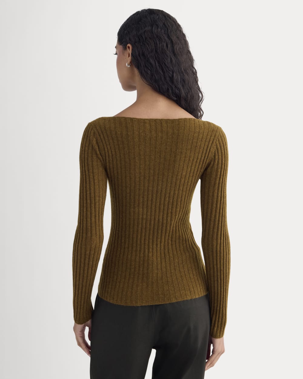Cashmere Ribbed Boat-Neck Sweater | Heathered Toffee