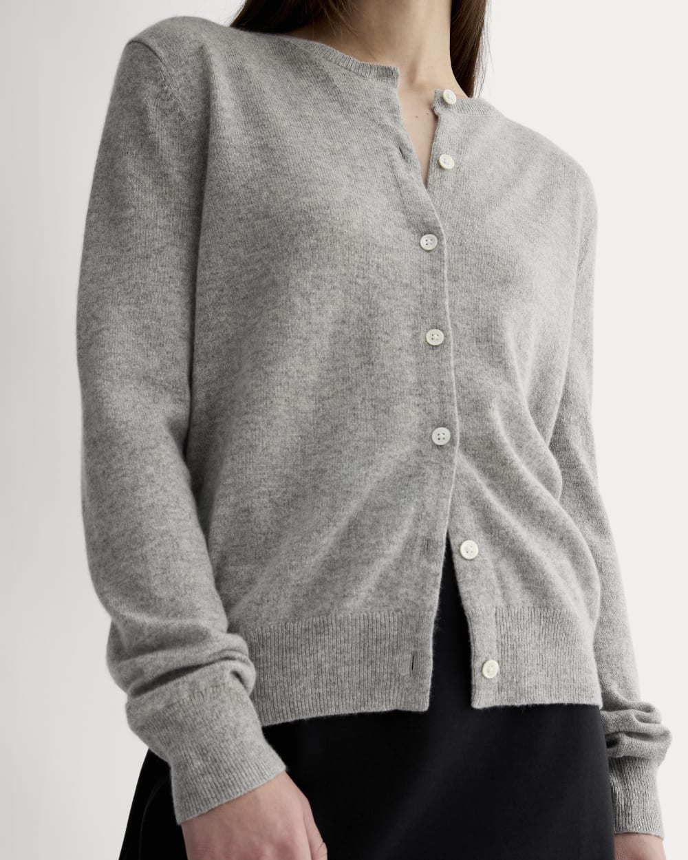 The Classic Cardigan in Cashmere | Light Heather Grey
