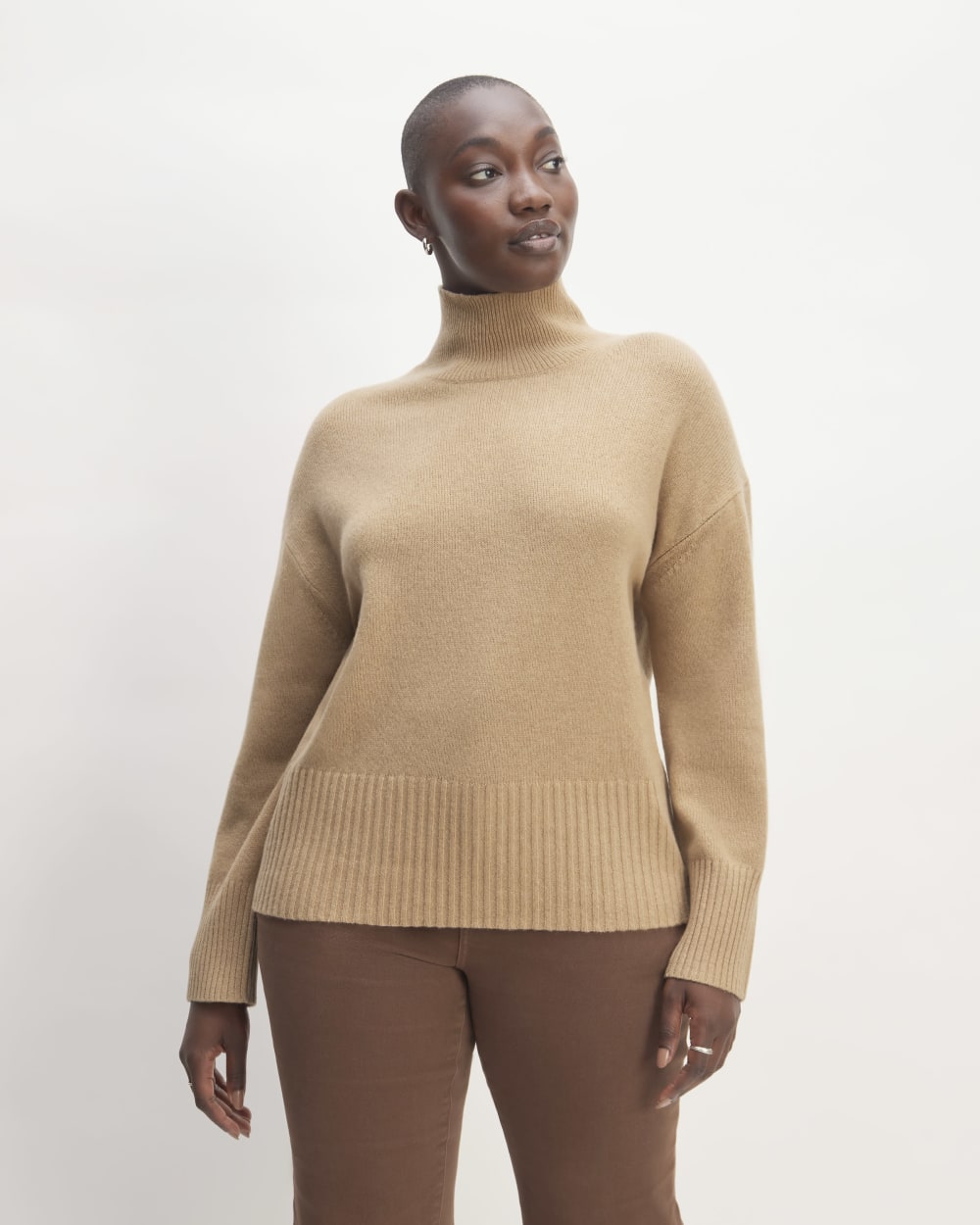 The Cashmere Oversized Turtleneck | Light Camel