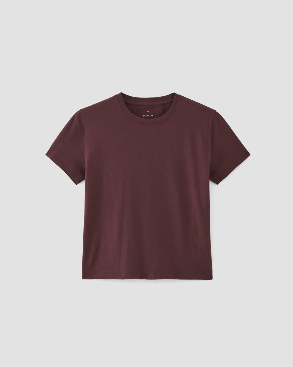 The Box-Cut Tee in Essential Cotton | Burgundy | No Pocket