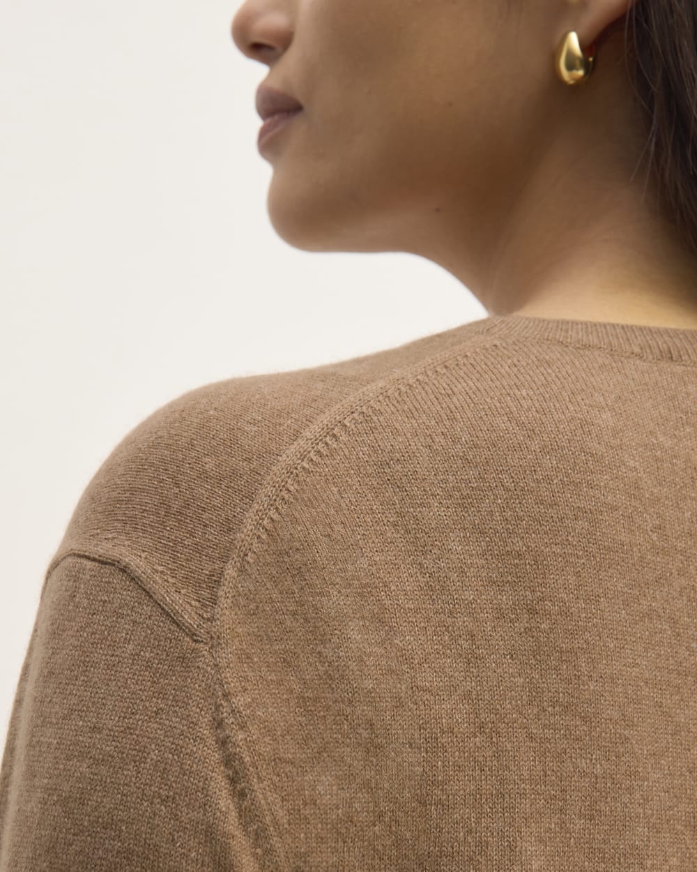The Classic Crew in Cashmere | Heathered Brown
