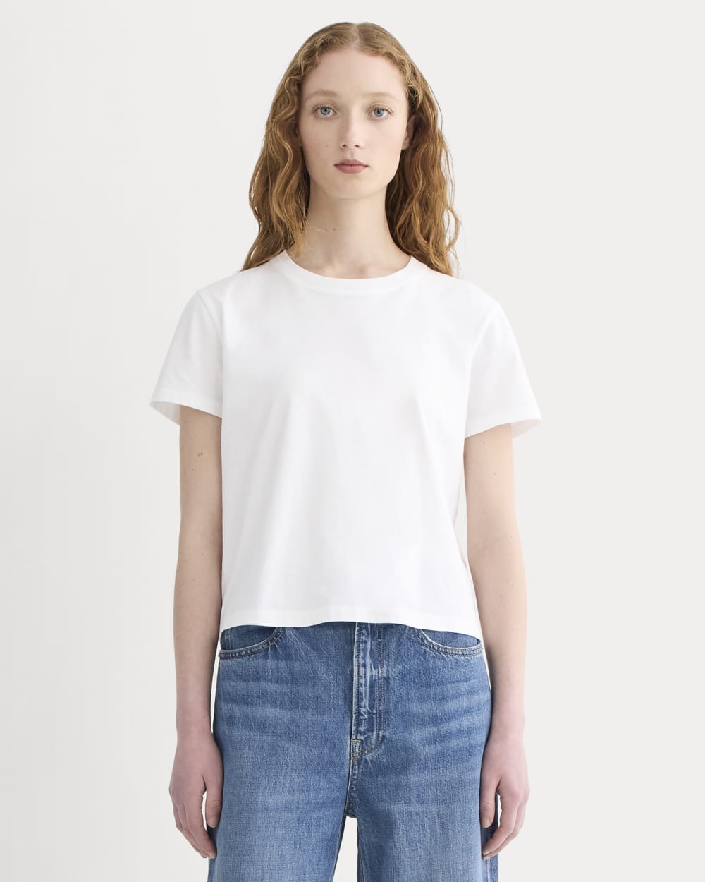 The Box-Cut Tee in Essential Cotton | White | No Pocket