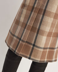 The Italian ReWool® Long Peacoat | Heathered Charcoal / Cornstalk / Toasted Coconut / Biscotti