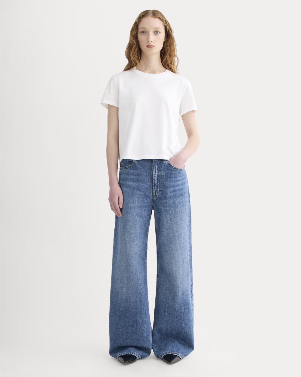 The Box-Cut Tee in Essential Cotton | White | No Pocket