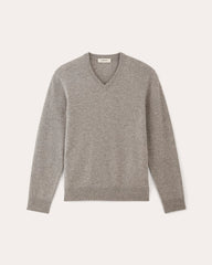 The Cashmere V-Neck Sweater | Light Heather Grey