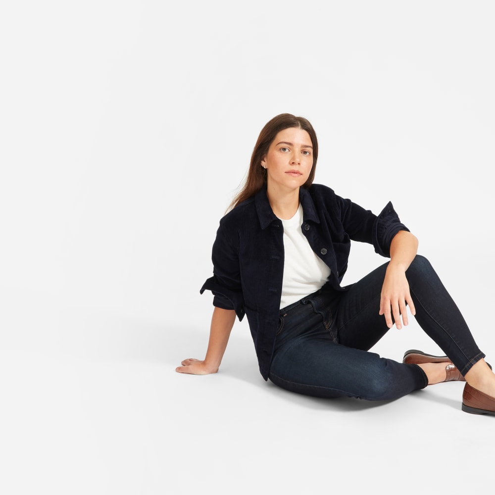 The Curvy Authentic Stretch High-Rise Skinny Jean | Dark Blue Wash | 28.5" Inseam