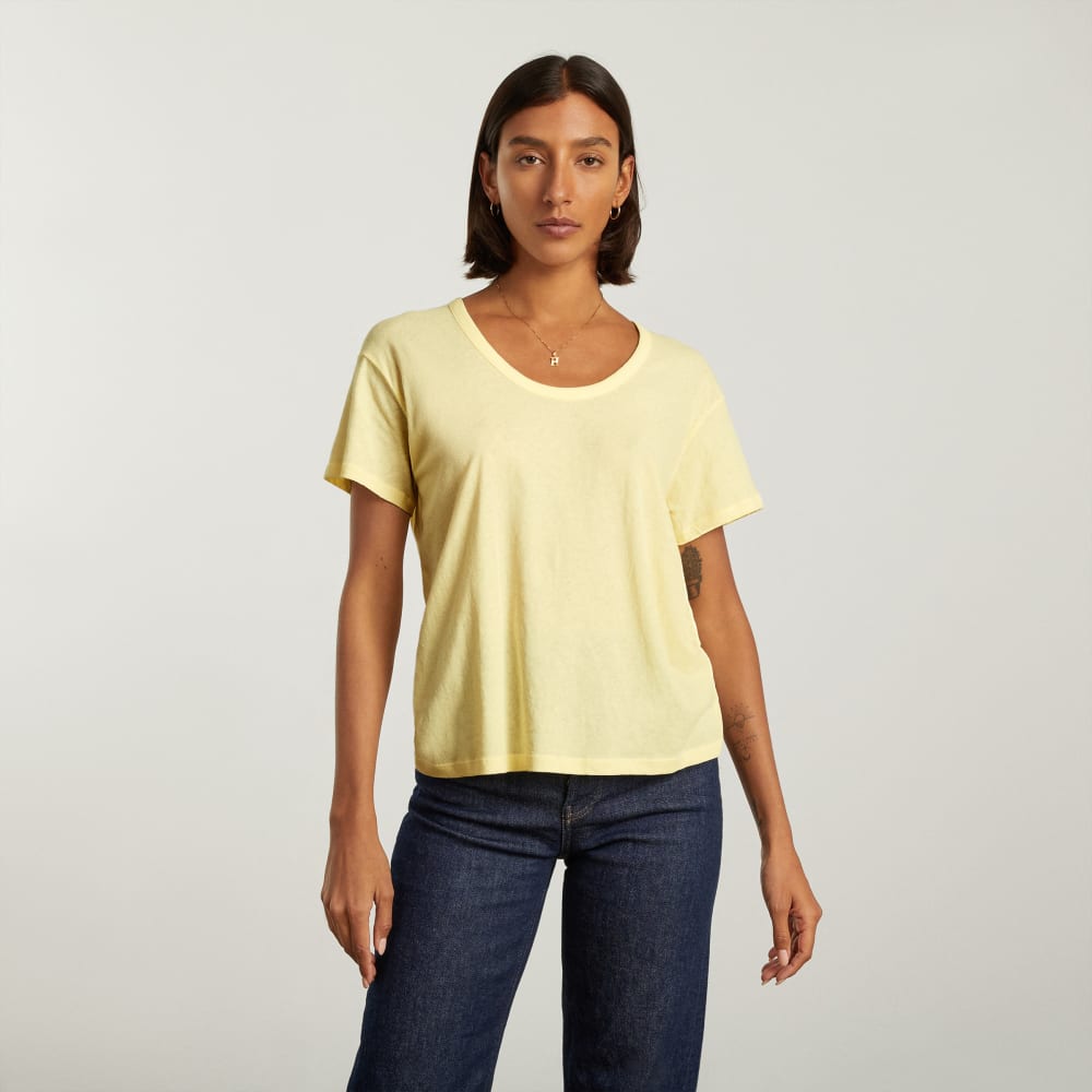 The Air Scoop-Neck Tee | Pastel Yellow