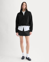 Reversible Teddy Half-Zip Pullover | Black