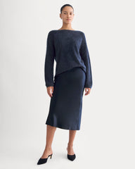 Lush Cashmere Boatneck Sweater | Starry Navy